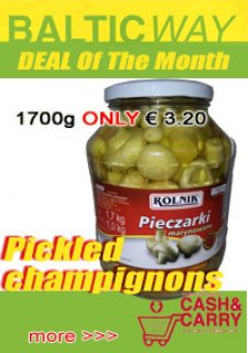 Rolnik pickled champignons 1700ml € 3.20 Baltic Way Kovo Nuolaidos