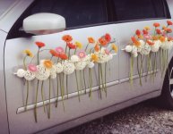 wedding flowers and car decorations