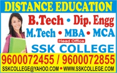 B.Tech, M.Tech, Diploma, MBA, MCA Distance Education