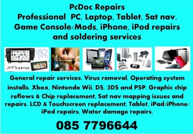 PcDoc Repairs,GAMING,LAPTOP,PC,SAT NAV, iPHONE REPAIRS