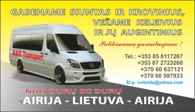 VEZAME Is Airtijos i Lietuva ir is Lietuvos i Airija