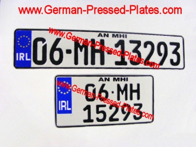German Number Plates Oblong and Square Pressed New