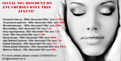 Moda Donna Beauty Academy all courses 30% off!