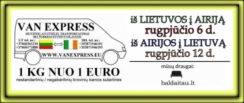 Gyvūnėlių pervežimas su Van Express Airija – Lietuva