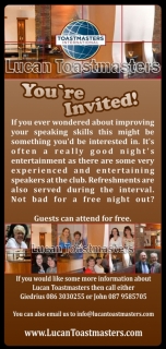 You are invited Lucan Toastmasters