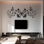 Butterfly floral vine wall decal sticker