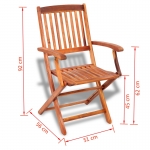 vidaXL Outdoor Dining Chair 2 pcs Acacia Wood (41819)