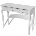 White Dressing Console Table with Three Drawers  (241143)