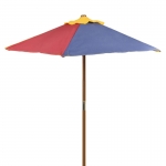 Kids Picnic Table & Benches with Parasol in Four Colours (40773)