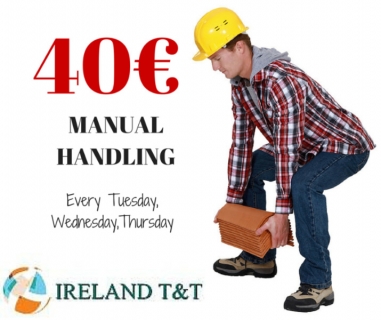 40 euro -Manual Handling course on Tuesday 24th and Thursday 26th October in Dublin 12- free parking