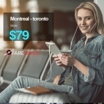 Book Return flight Montreal - toronto $79
