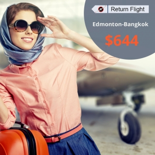 Cheap Air Tickets Return Flight Edmonton-Bangkok  $644