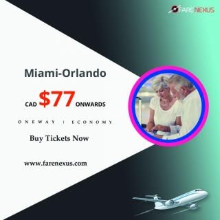 Cheap air tickets One Way Miami-Orlando from CAD $77