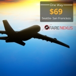 One way Cheap air tickets | Seattle- San Francisco | CAD $69 Onwards