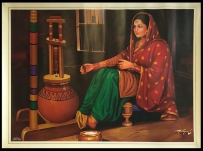 Get The Beautiful Punjabi Village Photo Frame | Sikhi Art