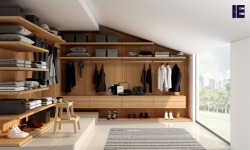 Fitted Walk in wardrobe in angle wall with Verona Cherry finish.jpg