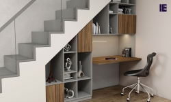 Understairs Fitted Study area_Home Office in Natural Walnut andsilver grey Finish (1).jpg
