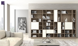 Library bookshelf living room cabinet with Woodgrain finish (1).jpg
