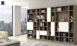 Library bookshelf living room cabinet with Woodgrain finish (2).jpg