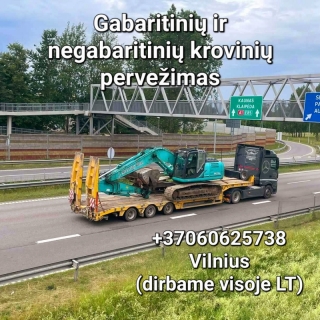 Krovinių, traktorių pervežimas, tralo paslaugas +37060625738 Vilnius