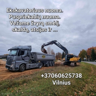 žvyras smėlis skalda atsijos su atvežimu Vilniuje +37060625738